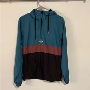 Billabong Teal, Maroon and Black Windbreaker Jacket Men’s Small
